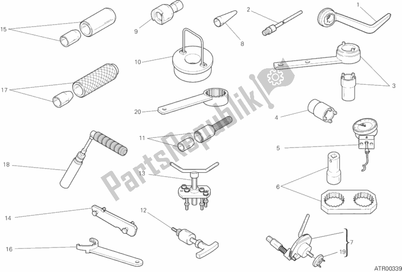 All parts for the 01a - Workshop Service Tools, Engine of the Ducati Monster 1200 S USA 2016